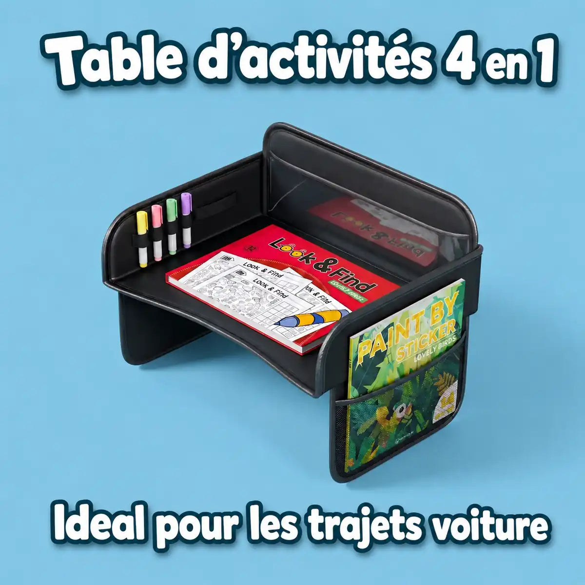 Table d’activités pour siège enfant en voiture