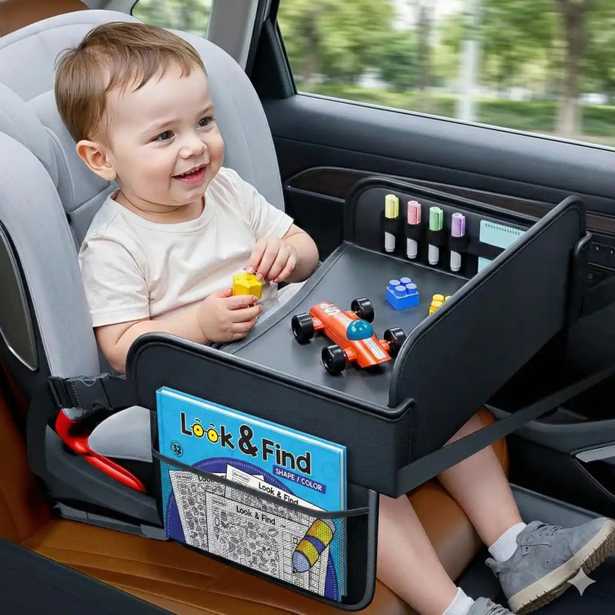 Table d’activités pour siège enfant en voiture
